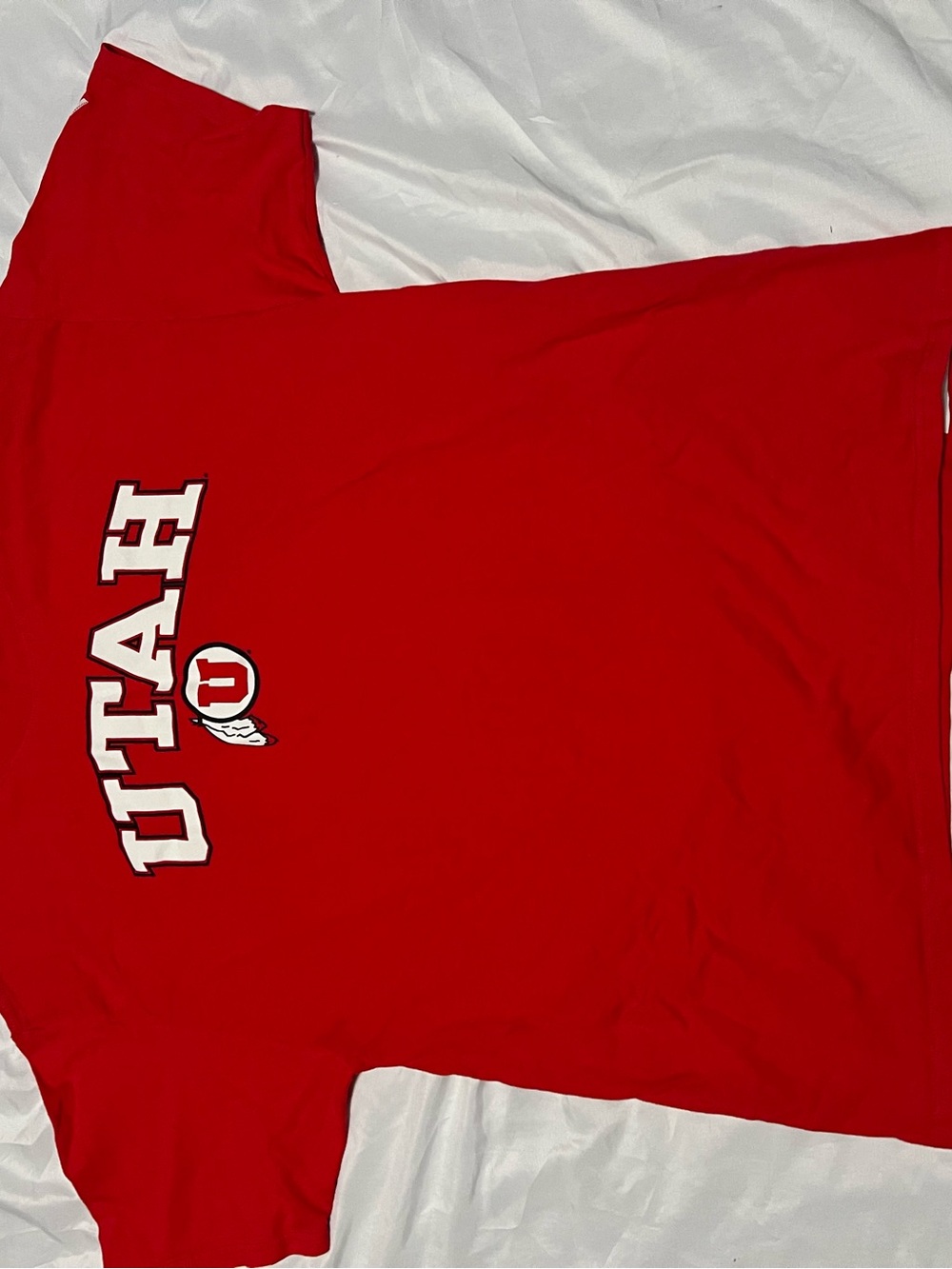 Russell Athletic Red Crewneck Tee with Logo Print